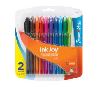 Paper Mate InkJoy 100 Stick Advanced Ink Pens, 10 Colored Ink Pens