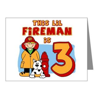 3Rd Birthday Gifts  3Rd Birthday Note Cards  Fireman 3rd Birthday 