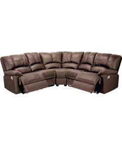 Buy Diego Leather Recliner Corner Sofa Group   Chocolate at Argos.co 