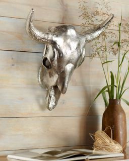 Silver Cows Skull Wall Decor   The Horchow Collection