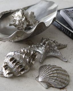 Sea Life in Clam Shell Tray Table Decor   The Horchow Collection