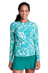 Womens Paisley Crewneck Swim Tee Cover up