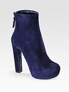 Miu Miu   Suede and Glitter Sole Platform Ankle Boots