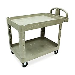 Rubbermaid Two Tiered Full Service Cart, 33 1/4H x 45 1/4W x 25 3/4 