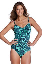 Womens Beach Living Bardot Floral Scoopneck One Piece Swimsuit