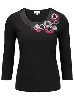 Buy CC Asymmetric Enamel T Shirt, Black online at JohnLewis   John 