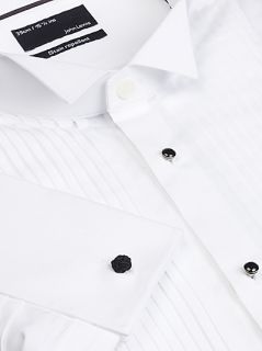 Buy John Lewis Pleated Front Wing Collar Double Cuff Dress Shirt 