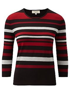 Buy Viyella Stripe Top, Black/Red/Ivory online at JohnLewis   John 