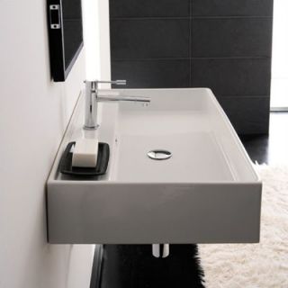 Scarabeo by Nameeks Teorema R 80 Wall Mounted Bathroom Sink in White 