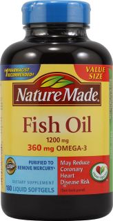 Nature Made Fish Oil    1200 mg   180 Liquid Softgels   Vitacost 