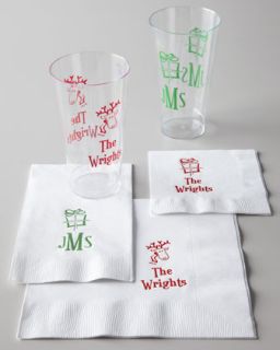 Personalized Holiday Napkins & Party Cups   The Horchow Collection