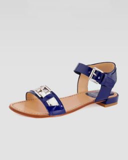 Patent Flat Sandal   