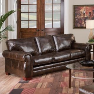 Simmons Upholstery Asmara Bonded Leather Queen Sleeper Sofa   8369 