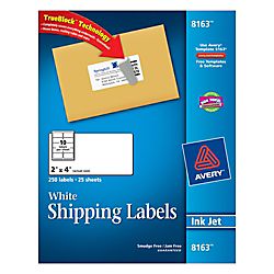 Avery White Inkjet Shipping Labels 2 x 4 Box Of 250 by Office Depot