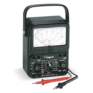 SIMPSON ELECTRIC Analog Multimeter,1000V,10A,20M Ohms   1A587 