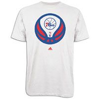adidas NBA Basketball Logo T Shirt   Mens   76ers   White / Blue