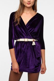 Urban Renewal Velvet Surplice Dress   Urban Outfitters