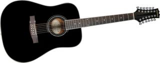 Mitchell MD100S12EBK 12 String Dreadnought Acoustic Electric Guitar 