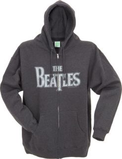 Gear One Beatles Vintage Logo Mens Zippered Hoodie  Musicians 