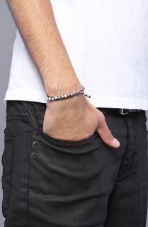 Cohen The Small Silver Rivet Bracelet in Black  Karmaloop 
