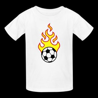 White fire_fussball_a_3c Kids Shirts