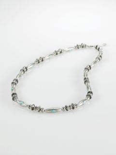 Turquoise Silver Long Necklace   Lauren Jewelry   RalphLauren