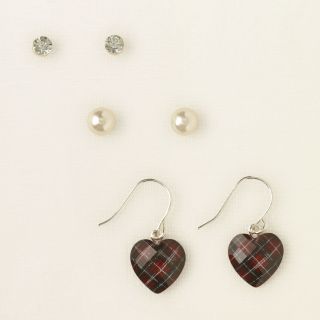accessories   accessories   plaid heart earrings 3 pack  Childrens 