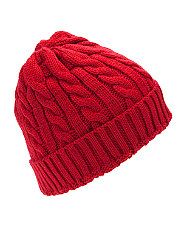 Red (Red) Red Cable Knit Beanie  256542860  New Look
