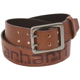 Carhartt Logo Belt   Leather (For Men) in Brown