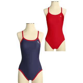 TYR Nylon Reversible Swimsuit   One Piece (For Women) in Navy/Red