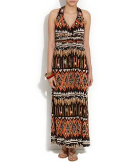 Brown Pattern (Brown) Cameo Rose Aztec Maxi Dress  256309429  New 