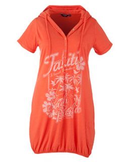 Orange (Orange) Inspire Orange Printed Hoody Dress  224867780  New 