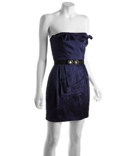 BCBGMAXAZRIA south pacific layered silk strapless belted dress