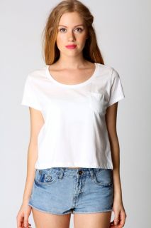 Candice Crop T Shirt with Pocket at boohoo