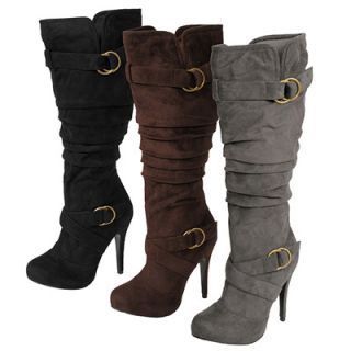 Glaze by Adi Womens Faux Suede Slouchy Tall Boots  Meijer