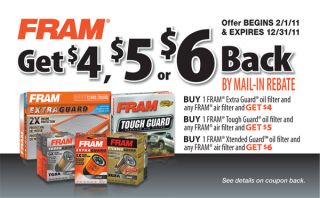Fram Oil Filters, Air Filters, Fuel Filters