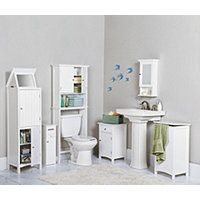 Hamptons Bathroom Bureau w/Flip Top Mirror