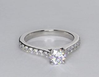 Cathedral Pave Diamond Engagement Ring in Platinum  Blue Nile