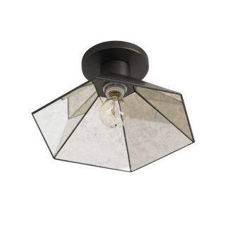 Faceted Mirror Semi Flush Fixture