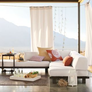 Solid Outdoor Drape  west elm