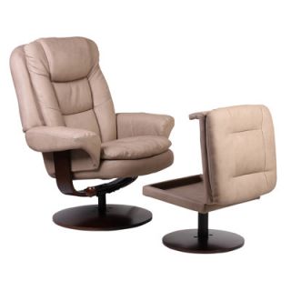 Mac Motion Chairs Bonded Leather Swivel Recliner with Storage Ottoman 