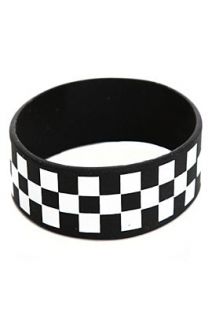 Black And White Checkered Rubber Bracelet   124807