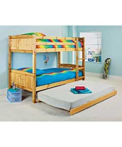 Homebase   Amy Antique Pine Bunk Bed with Trundle   Frame Only 