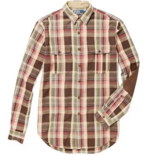 Polo Ralph Lauren Plaid Shirt with Suede Elbow Patches  MR PORTER
