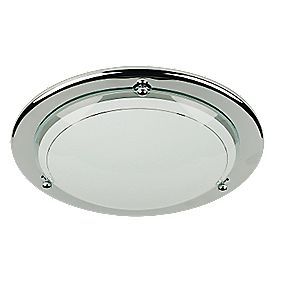 Chrome Circular Ceiling Light 60W  Screwfix