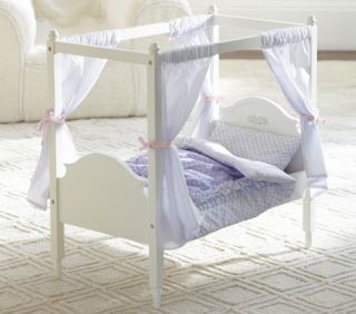 Doll Madeline Canopy Bed & Floral Bedding