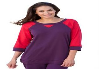 Plus Size Colorblocked top  Plus Size Long Sleeve  Woman Within 