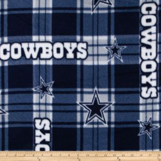 NFL Fleece Dallas Cowboys Plaid Blue   Discount Designer Fabric 