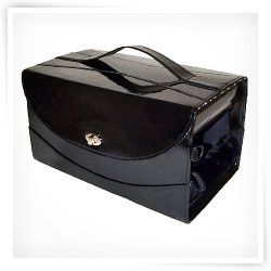 PuchiBag Train Case Black Patent Pet Carrier Airline Approved