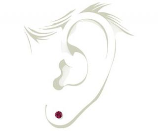 Ruby Stud Earrings in 18k White Gold (5mm)  Blue Nile
